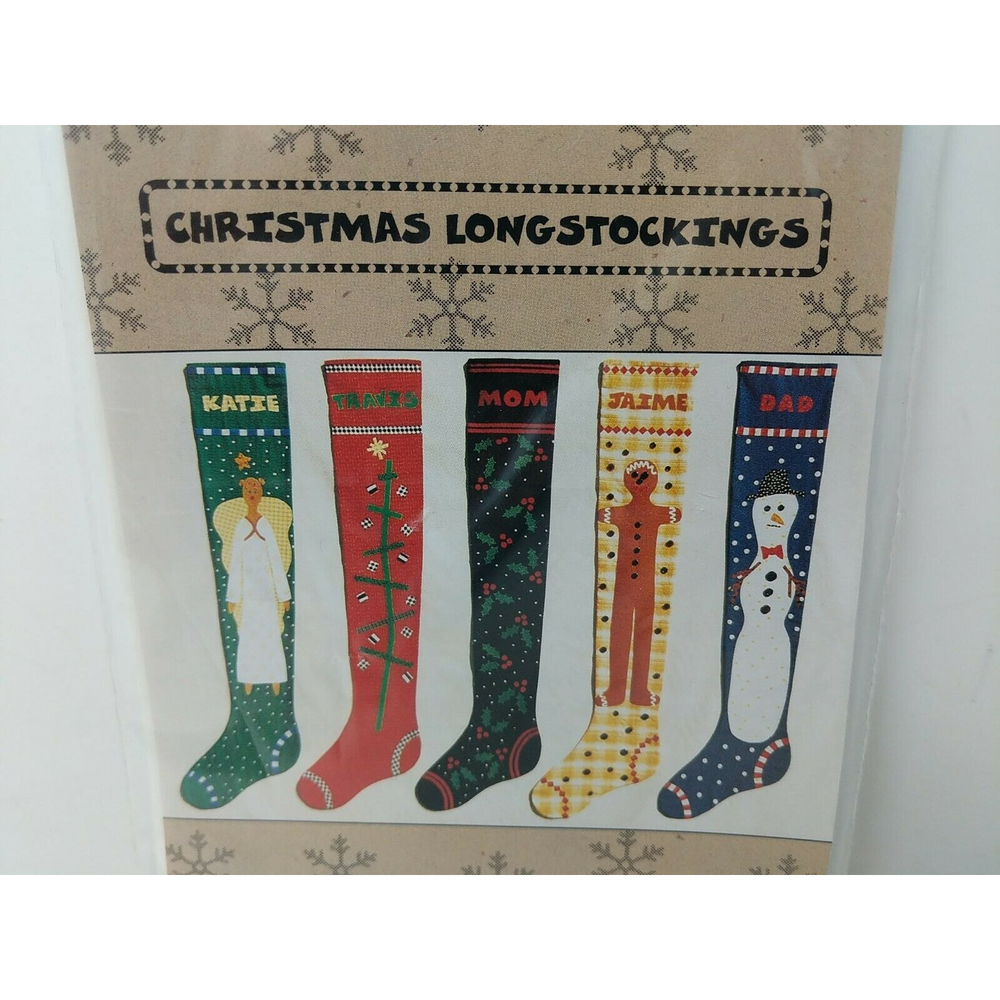 Christmas 3' Long Stocking Quilt‎ Applique Pattern Big Large Snowman Cute VTG